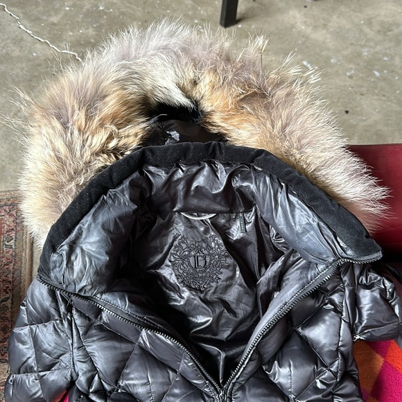 DL2 by Dawn Levy long down coat with fur hood - Picture 6 of 13